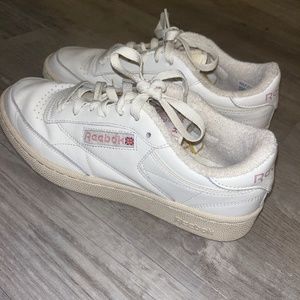 Reebok White & Pink Club C 85 Shoes